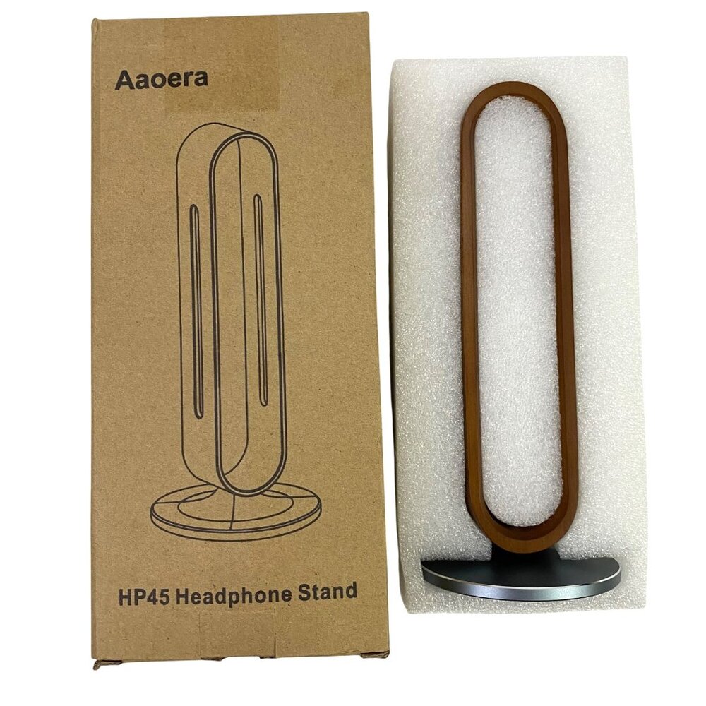 Aaoera HP45 Headphone Stand Bamboo and Aluminum Alloy Anti-Slip Office Desk Acc
